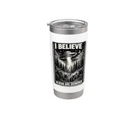 Paranormal Cristiano Gráfico Extraterrestre Engaño Bíblico OVNI Vaso térmico de acero inoxidable de doble pared