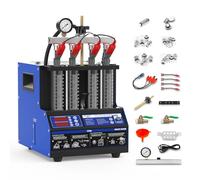 PARAOUTIL Limpiador y probador de inyectores ultrasónicos, compatible con 4 cilindros para coches, motocicletas y combustibles comunes, eliminación efectiva de carbono y prueba de funcionamiento