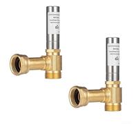 Pararrayos de martillo de agua en ángulo de 3/4 pulgadas para lavadoras, latón sin plomo y acero inoxidable, absorción de impactos para fontanería silenciosa, juego de 2 unidades