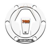 Paraserbatoio.it Adhesivo efecto 3D Protector Protector Protector de depósito resinado compatible con KTM 790 Adventure - Protección tapón - Blanco
