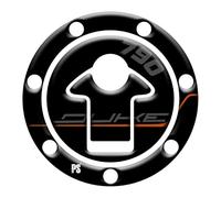 Paraserbatoio.it Adhesivo efecto 3D Protector Protector Protector de depósito resinado compatible con KTM DUKE 790 THE SCALPEL - Protección tapón - Color negro v2