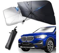 Parasol Coche Delantero 135 x 73 cm - Protección Rayos UV, Sol Paraguas Plegable, Compatible con SUV, Camión y Coche, Fácil de Usar y Guardar