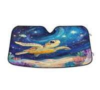 Parasol Coche Delantero Cute Sea Turtle Stars Night Parasol para Parabrisas Protección UV Funda Plegable Parabrisa Delantero Fácil Instalación Cubierta De Parabrisas para SUV Furgonetas Camión S