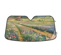 Parasol Coche Delantero Iris Flower Field Nature Landscape Cubierta De Parabrisas Protección Frontal Funda Plegable Parabrisa Delantero Fácil Instalación Parasol para Parabrisas para SUV S