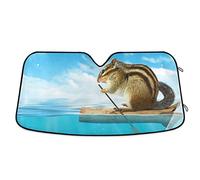 Parasol Coche Delantero Plegable Parasol para Parabrisa Paraguas Luna De Coche Universal para Todoterreno Vehículos Furgonetas Divertido Animal De Tamias Remando - Ardilla Marina M