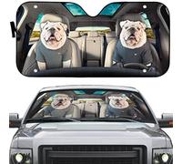 Parasol Coche Delantero Plegable Parasol para Parabrisa Protección Rayos UV Protección Solar para El Parabrisas Universal para Furgonetas SUV Vehículos Bulldogs Felices En Un Camino Rural L