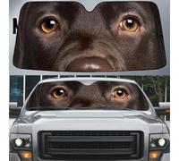Parasol Coche Delantero Plegable Parasol para Parabrisa Protección Solar para El Parabrisas Universal para Vehículos Furgonetas Ojos De Perro Labrador, Hermosos Ojos De Perro Labrador Chocolate L