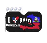 Parasol Coche Delantero Plegable Parasol para Parabrisa Protección Solar para El Parabrisas Universal para Furgonetas Todoterreno SUV Bandera del Mapa del Corazón De República Dominicana M