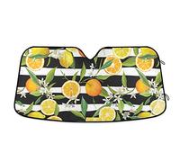 Parasol Coche Delantero Portátil Paraguas Luna De Coche Parasol para Parabrisa Universal para Vehículos Camión Furgonetas Naranja Tropical, Limón - Fruta De Verano M