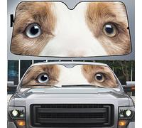 Parasol Coche Delantero Portátil Parasol para Parabrisa Plegable Protección Solar para El Parabrisas Universal para SUV Furgonetas Ojos De Perro Border Collie, Hermosos Ojos De Border Collie M