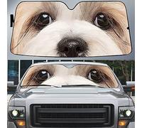 Parasol Coche Delantero Portátil Parasol para Parabrisa Protección Solar para El Parabrisas Universal para Furgonetas Todoterreno Camión Ojos De Perro Shih Tzu, Hermosos Ojos De Perro Shih Tzu M