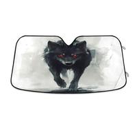 Parasol Coche Delantero Red Eyes Black Wolf Cubierta De Parabrisas Protección Frontal Parasol para Parabrisas Plegable Funda Plegable Parabrisa Delantero para Camión Furgonetas SUV S