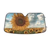 Parasol Coche Delantero Sunflower Field Nature Flower Cubierta De Parabrisas Fácil Instalación Parasol para Parabrisas Protección UV Funda Plegable Parabrisa Delantero para Intemperie SUV Camión S