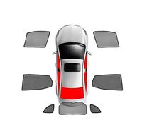 Parasol Coche para Jeep Wrangler Unlimited JK Sahara 2014-2018, Magnetico Transpirable Ventana Parasoles Duradero Protección UV Viaje Accesorios,A/7pcs