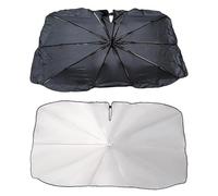 Parasol Coche para Morris Minor Traveller 1948-1971, Girable 360°, Varilla Flexible, 10 Costillas, Protección UV, Aislamiento Térmico, Abertura Espejo, Estuche Cuero