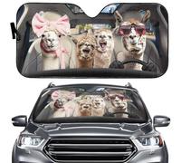 Parasol Coche Parabrisas Familia de Alpacas Animales Divertidos Parasol S | Parabrisas Delantero Parasol Coche Parabrisas Protección UV Universal Parasol para Parabrisas Coche