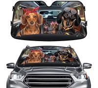 Parasol Coche Parabrisas Familia de Perros Salchicha adorables y Parasol M | Parabrisas Delantero Parasol Parabrisas Delantero Protección Solar Universal Cubierta Parasol Parabrisas Coche