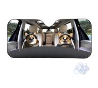 Parasol Coche Parabrisas Familia Divertida de Perros Corgi Parasol M | Parabrisas Delantero Parasol para Parabrisas Coche Bloquea los Rayos UV Plegable Pantalla Solar Parabrisas Coche