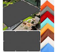 Parasol con protección UV de 2,4 x 6,5 m, rectangular, con lazos, resistente al agua, poliéster, para exteriores, jardín, patio, camping, color gris elegante