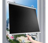 Parasol con Ventosa,Persiana Enrollable Poliéster Cortinas Opacas Ajustables Negro TelescóPica Estor Enrollable Opaco Blackout,para Ventanas y Puertas,Oscurecimiento Total (68x125cm)