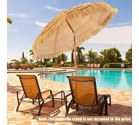 Parasol de 200 cm, Sombrilla de playa, Protección solar hawaiana, Sombrilla de rafia, Flexible, de paja