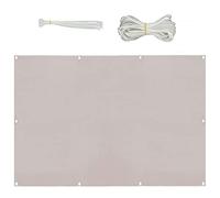 Parasol de balcón resistente a los rayos UV de 1 x 5 m con ojales, repelente al agua, protección solar para terraza y jardín, incluye bridas de nailon color gris pardo, ideal para uso en exteriores