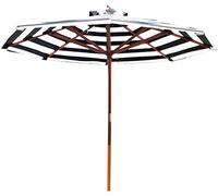 Parasol de jardín al aire libre Parasols plegable para paraguas plegables parasolas de madera de jardín rayado grande para paraguas, solas comerciales impermeables y protección UV, sin base de parasol