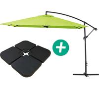 Parasol de jardín lateral "ilios 3" - cuadrado - 3 x 3 m - bases incluidas