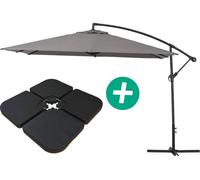 Parasol de jardín lateral "ilios 3" - cuadrado - 3 x 3 m -bases incluidas