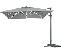 Parasol de Jardin LED ALU Sun 3 Luxe - Cuadrado - 3 x 3 m - Gris