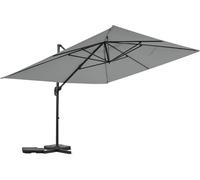 Parasol de jardín voladizo de aluminio "sky 4" - 3 x 4 m - gris