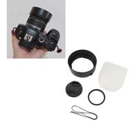 Parasol de Lente de Cámara para Lente RF50mm F1.8 STM Micro SLR R50 R6 R5 R8, Parasol ES-65B + Tapa de Lente de 43 Mm + Filtro UV HD de 43 Mm, Reemplazo del Protector de Pantalla