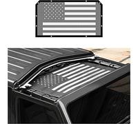 Parasol de malla, pantalla bloqueadora de Bikini UV, cubierta superior de parasol de techo para Jeep Wrangler JL JLU y Gladiator JT 2018-2022 proporciona protección solar,Black and white american flag