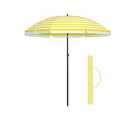 Parasol de Playa Ø 2 m Raya Amarillo y Blanco