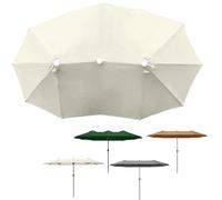 Parasol De Poliéster Paño Repuesto Para Paraguas Tres Cabezas, Cubierta De Toldo De Repuesto Ø2.7m 12 Costillas Fácil De Instalar, Impermeable Protección UV Funda De Repuesto Para Sombrilla(Off white)