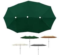 Parasol De Poliéster Paño Repuesto Para Paraguas Tres Cabezas, Cubierta De Toldo De Repuesto Ø2.7m 12 Costillas Fácil De Instalar, Impermeable Protección UV Funda De Repuesto Para Sombrilla(Green)