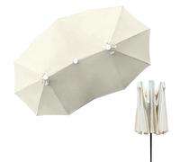 Parasol De Poliéster Protección UV, Ø270cm Paño Repuesto para Paraguas Tres Cabezas Gris/Verde/Marrón/Blanquecino, Toldo De Recambio De Sombrilla para Exteriores, Cubierta para Jardín(Off White)