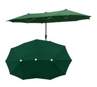 Parasol De Poliéster Repuesto Tela Sombrilla Ø270cm, Paño Repuesto para Paraguas Tres Cabezas 12 Costillas, 4 Colores, Ventilación Superior Toldo De Recambio De Sombrilla Protección UV(Green)
