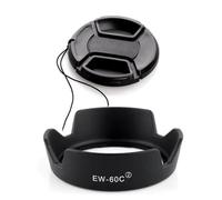 Parasol EW-60C y tapa de lente de 58 mm compatible con Canon T8i 4000D Kit de cámara EF-S 18-55 mm f/3.5-5.6 (2 unidades)