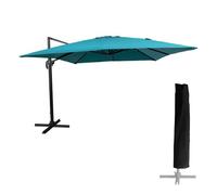 Parasol excéntrico molokai cuadrado 3x3m azul + funda