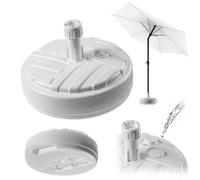 Parasol KADAX, rayas, redondo, blanco