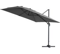 Parasol lateral de jardín alu "sun 3" - cuadrado - 3 x 3 m - gris + funda protectora
