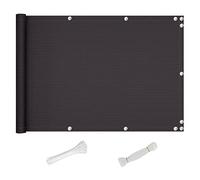 Parasol para balcón de 70 x 200 cm, impermeable, para exteriores, con protección UV, barandilla con ojales y lazos para una mayor privacidad.