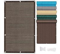 Parasol para balcón exterior, 85 x 1000 cm, protección UV, resistente al viento, con bridas para cables, ideal para jardín y terraza, color marrón para una mayor privacidad