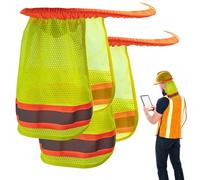 Parasol para casco duro | 2 bordes reflectantes para el cuello | Cubierta de casco duro de ala completa con cierres elásticos | Casco de construcción transpirable, accesorio de equipo de trabajo de