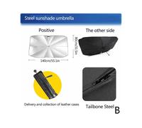 Parasol para coche de 140 x 80 cm, tipo paraguas, para parabrisas, protector solar, tela aislante térmica para