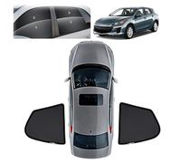 Parasol para Coche para Mazda 3 Hatchback 2009 2010 2011 2012 2013,Parasol Coche Lateral Magnétic,para Boquear los Rayos UV y el Calor Protege del Sol,Rear Triangular Window 2PCS