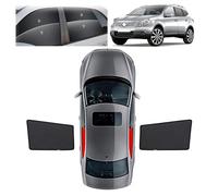 Parasol para Coche para Nissan Qashqai (5-Seater Version) 2006 2007 2008-2015,Parasol Coche Lateral Magnétic,para Boquear los Rayos UV y el Calor Protege del Sol,Rear Window 2PCS