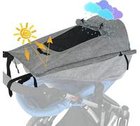 Parasol para cochecito - Funda universal UPF 50+ para protección solar del bebé, cubierta impermeable para cochecito para el sol, extensor de parasol para cochecito con transparente, pantalones