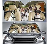 Parasol para Parabrisa Plegable Parasol Coche Delantero Protección Rayos UV Paraguas Luna De Coche Universal para Camión Furgonetas SUV Familia De Perros Toy Fox Terrier Conduciendo M